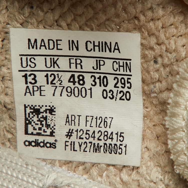 Pre Owned Yeezy x Adidas Brown/Beige Knit Fabric Boost 350 V2 Zyon Sneakers Size 48