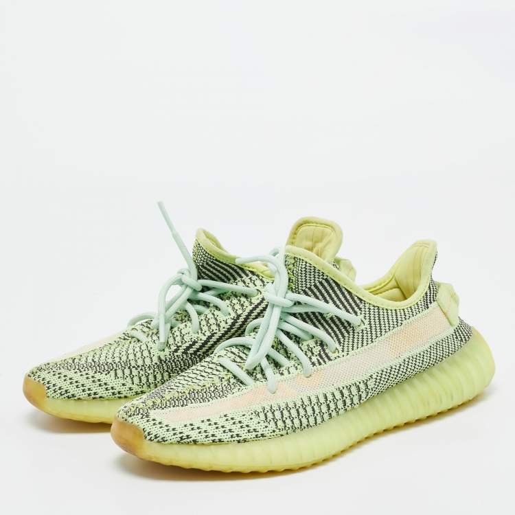 مملوكة مسبقًا Yeezy x adidas Green/Black Knit Fabric boost 350 v2 Yeezreel Sneakers Size 40