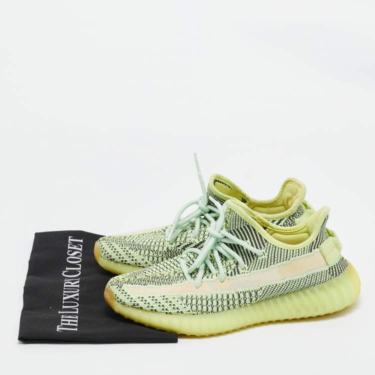 مملوكة مسبقًا Yeezy x adidas Green/Black Knit Fabric boost 350 v2 Yeezreel Sneakers Size 40