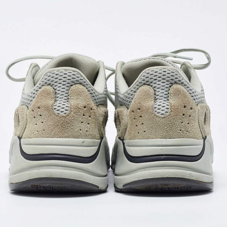 Pre Owned Yeezy x Adidas Green Knit Fabric and Suede Boost 700 Salt Sneakers Size 42 2/3