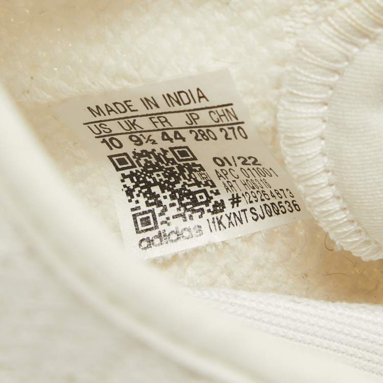 Pre Owned Yeezy x Adidas White Knit Fabric Boost 350 V2 White Sneakers Size 44