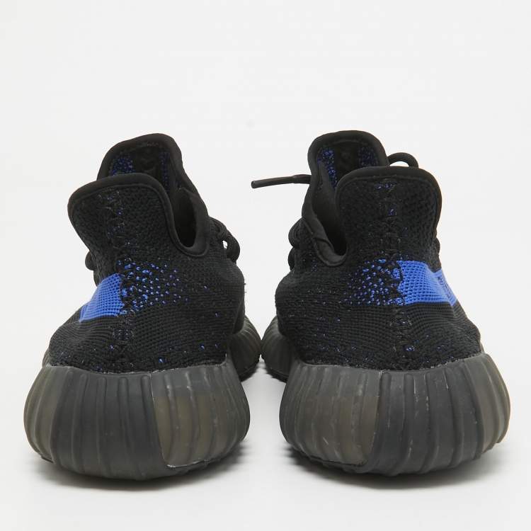 مملوكة مسبقًا Yeezy x Adidas Navy Blue/Black Knit Fabric Boost 350 V2 Sneakers Size 46