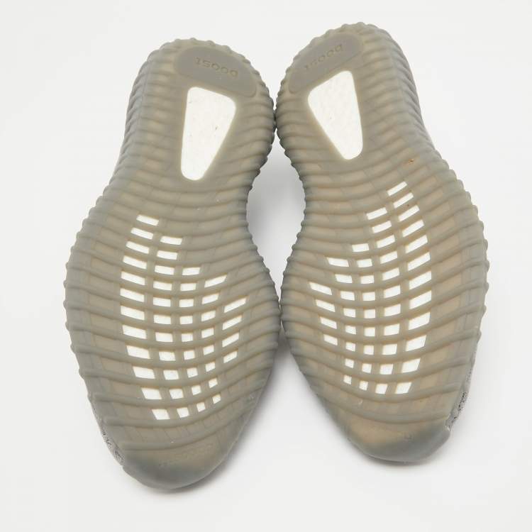 Pre Owned Yeezy x Adidas Grey Knit Fabric Boost 350 V2 Grey Sneakers Size 46