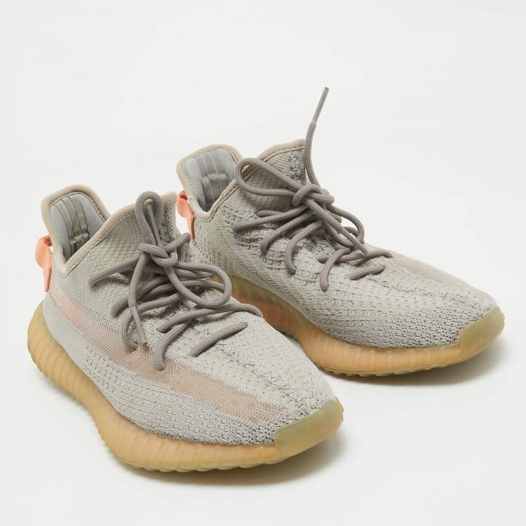 مملوكة مسبقًا Yeezy x Adidas Grey Knit Fabric Boost 350 V2 True Form Sneakers Size 44