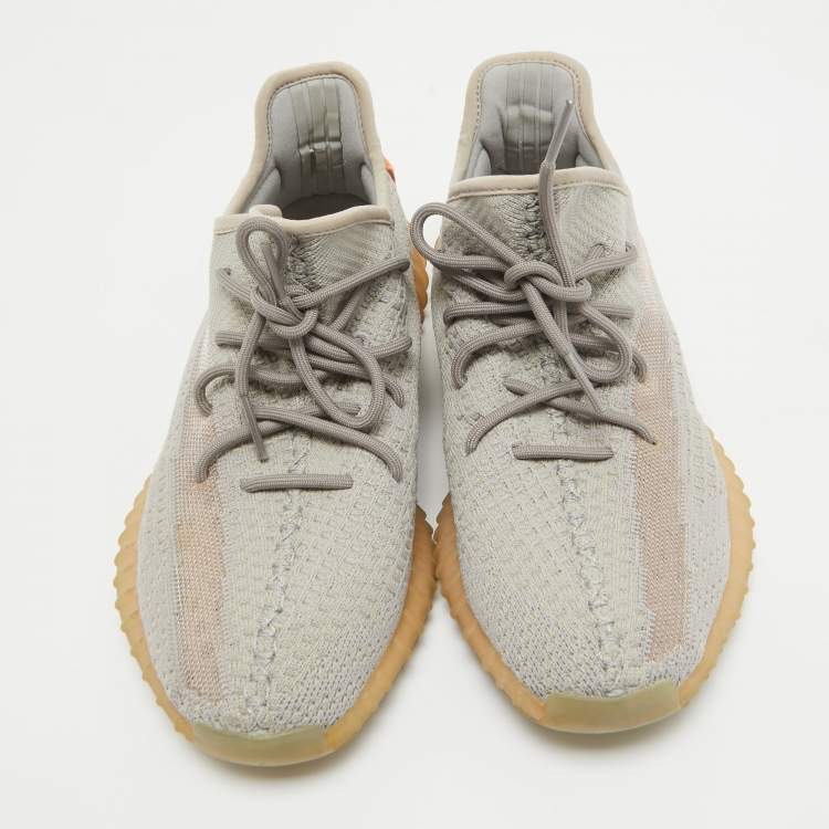 مملوكة مسبقًا Yeezy x Adidas Grey Knit Fabric Boost 350 V2 True Form Sneakers Size 44