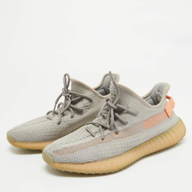 مملوكة مسبقًا Yeezy x Adidas Grey Knit Fabric Boost 350 V2 True Form Sneakers Size 44
