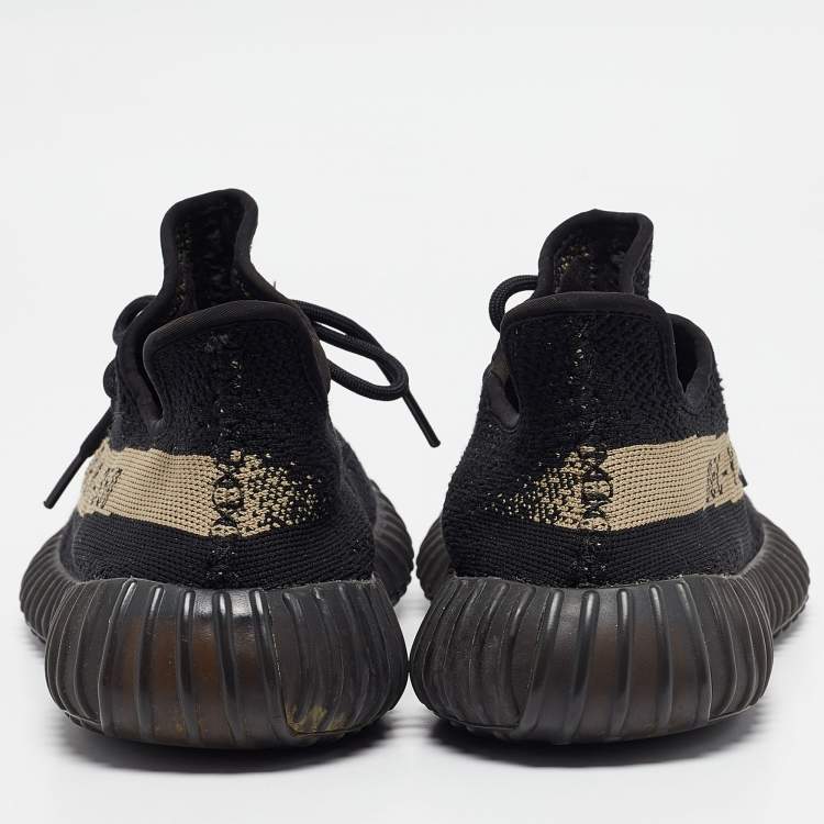 Pre Owned Yeezy x Adidas Black Knit Fabric Boost 350 V2 Core Black Sneakers Size 45 1/3