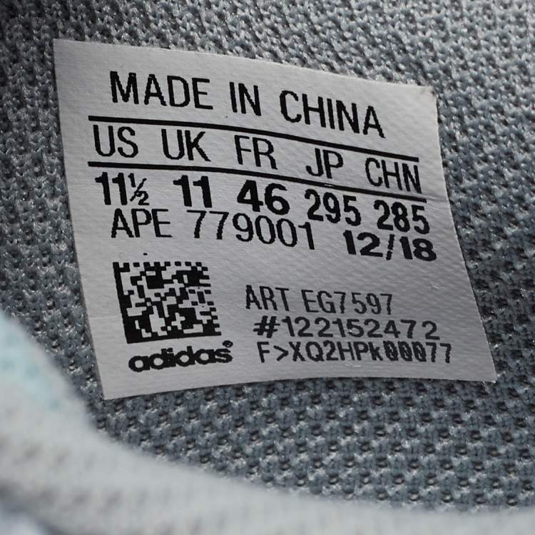 Pre Owned Yeezy x Adidas Grey/Blue Suede and Mesh Boost 700 Inertia Sneakers Size 46