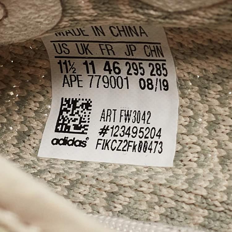 Pre Owned Yeezy x Adidas Pale Green Knit Fabric Boost 350 V2 Citrin (Non Reflective) Sneakers Size 46