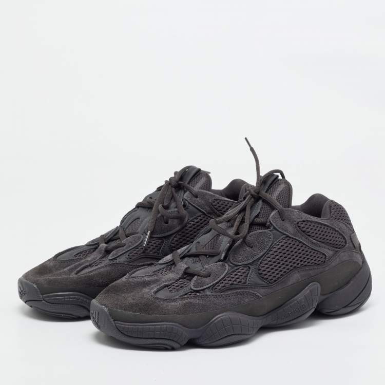 Pre Owned Yeezy x Adidas Black Suede and Mesh 500 Utility Sneakers Size 46