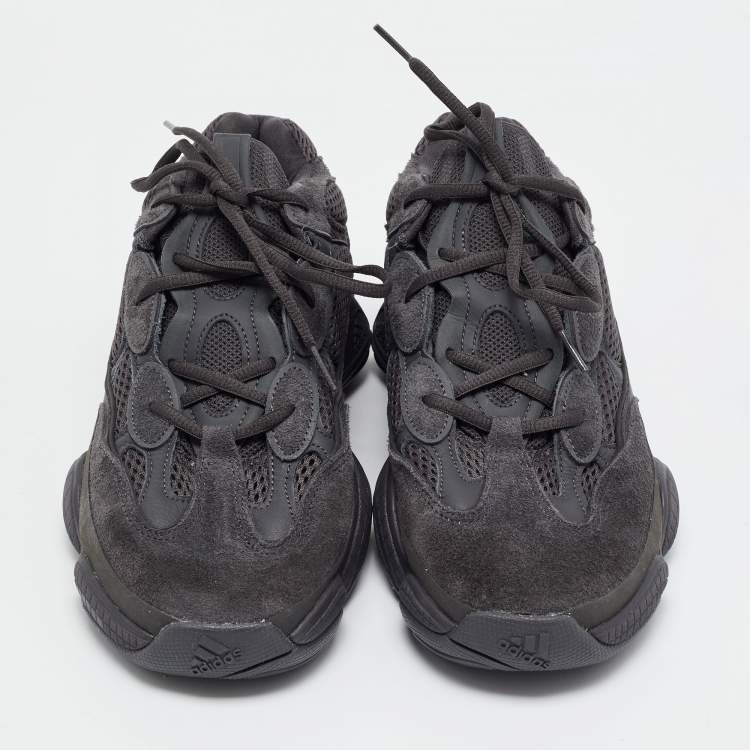 Pre Owned Yeezy x Adidas Black Suede and Mesh 500 Utility Sneakers Size 46
