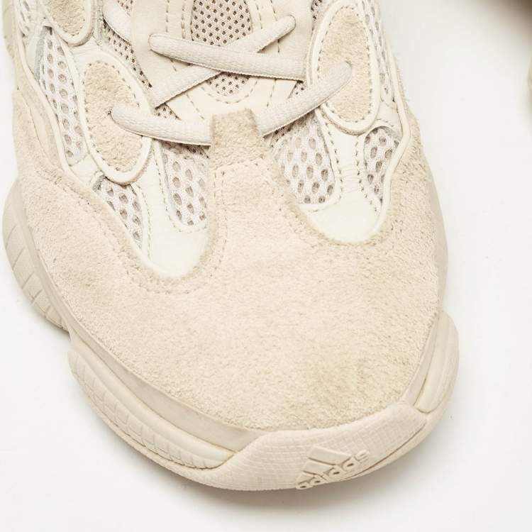 Pre Owned Yeezy x Adidas Grey Mesh and Suede Yeezy 500 Lace Up Sneakers 41 1/3