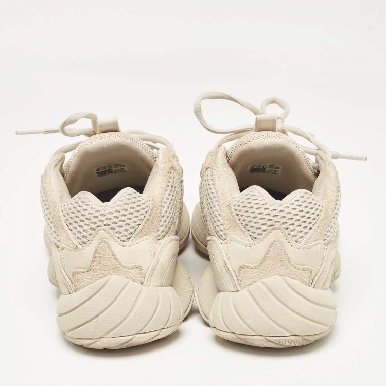 Pre Owned Yeezy x Adidas Grey Mesh and Suede Yeezy 500 Lace Up Sneakers 41 1/3