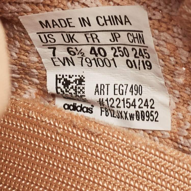 Pre Owned Yeezy x Adidas Orange Knit Fabric Boost 350 V2 Clay Sneakers Size 40