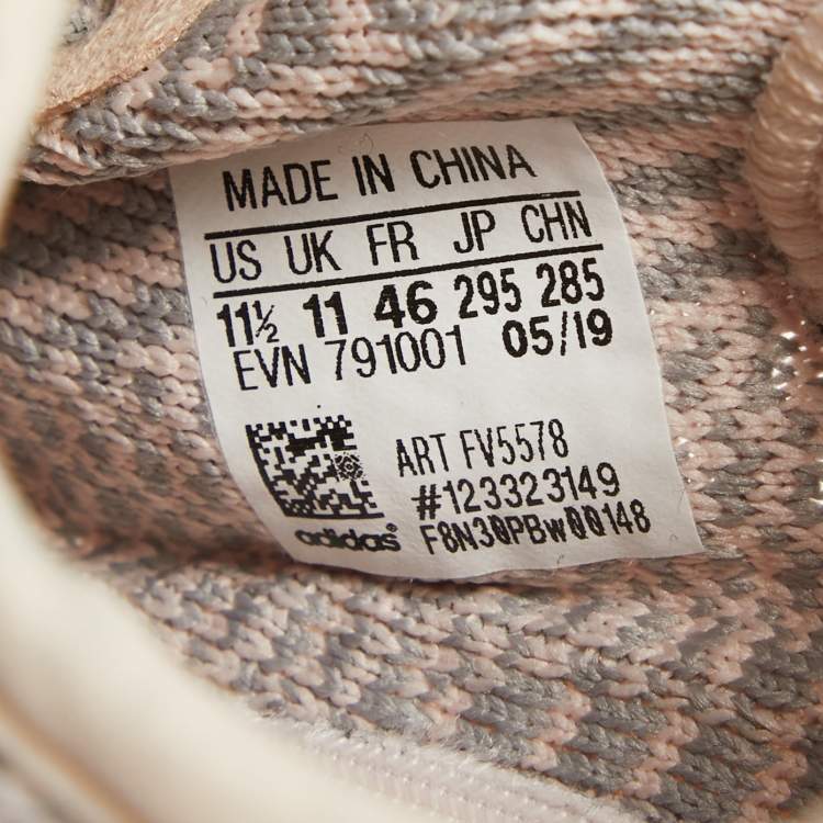 Pre Owned Yeezy x Adidas Pink Knit Fabric Boost 350 V2 Synth (Non Reflective) Sneakers Size 46