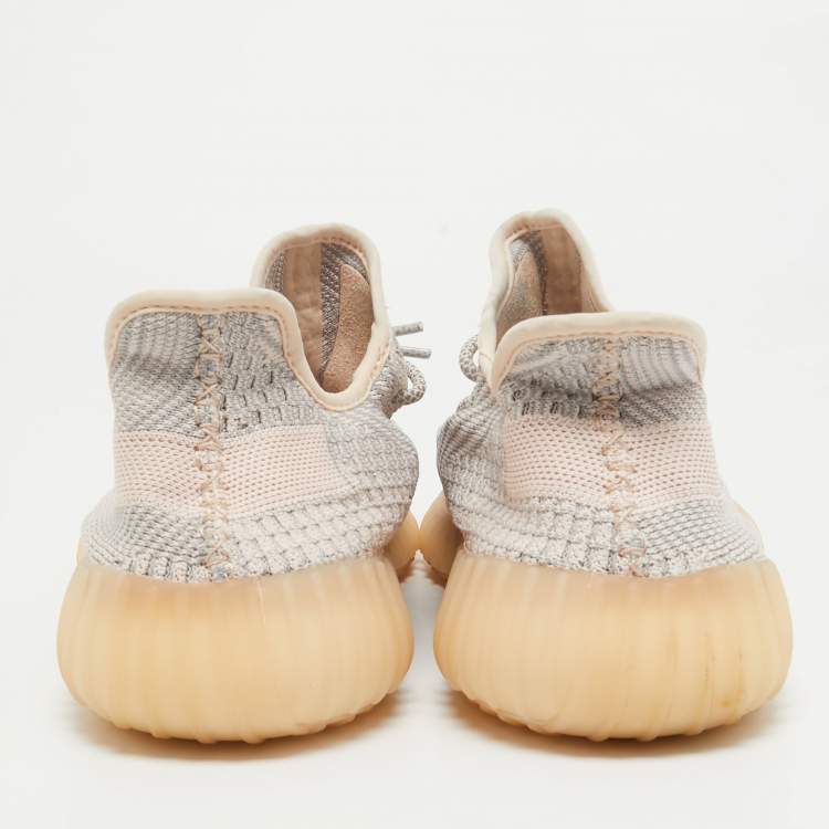 Pre Owned Yeezy x Adidas Pink Knit Fabric Boost 350 V2 Synth (Non Reflective) Sneakers Size 46