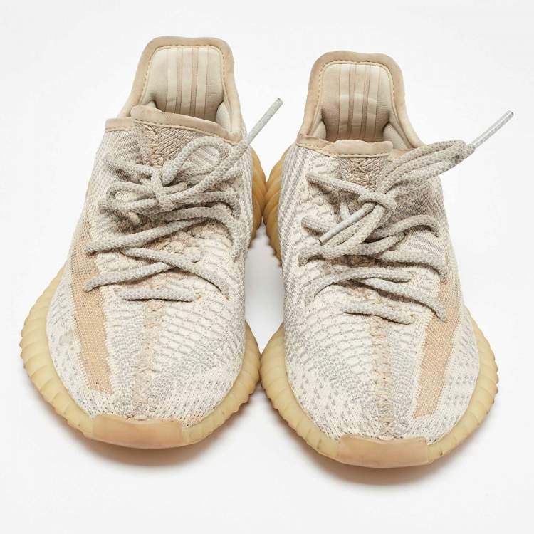 Pre Owned Yeezy x Adidas Grey Knit Fabric Boost 350 V2 Lundmark (Non Reflective) Sneakers Size 36