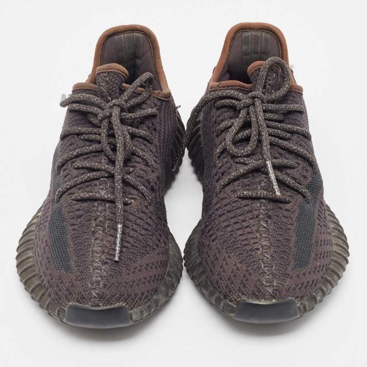 Pre Owned Yeezy x Adidas Black Knit Fabric Boost 350 V2 Black (Non-Reflective) Sneakers Size 38 2/3