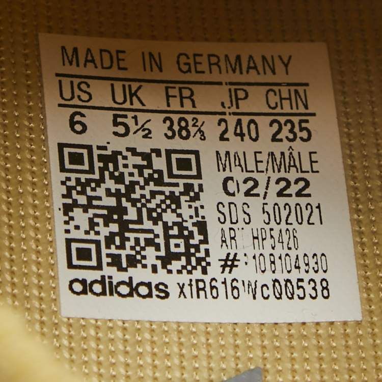 Pre Owned Yeezy x Adidas Green Knit Fabric 450 Sulfur Sneakers Size 38 2/3