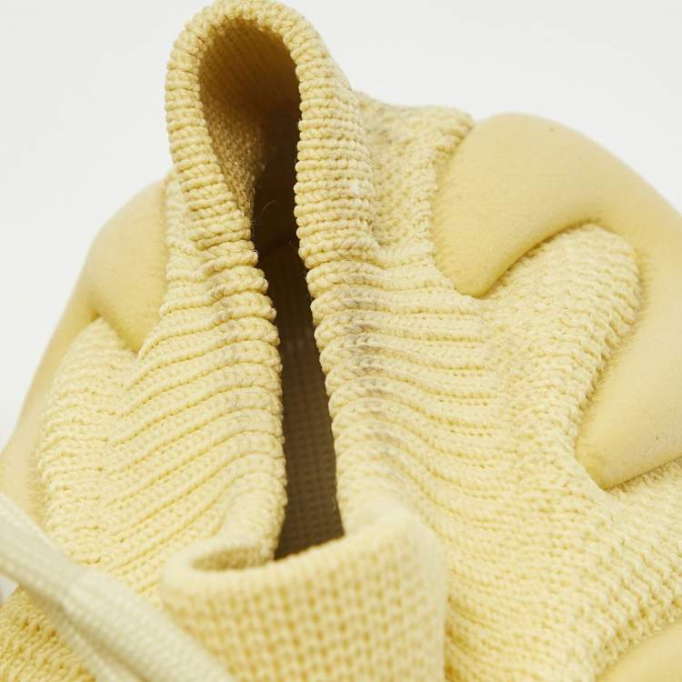 Pre Owned Yeezy x Adidas Green Knit Fabric 450 Sulfur Sneakers Size 38 2/3