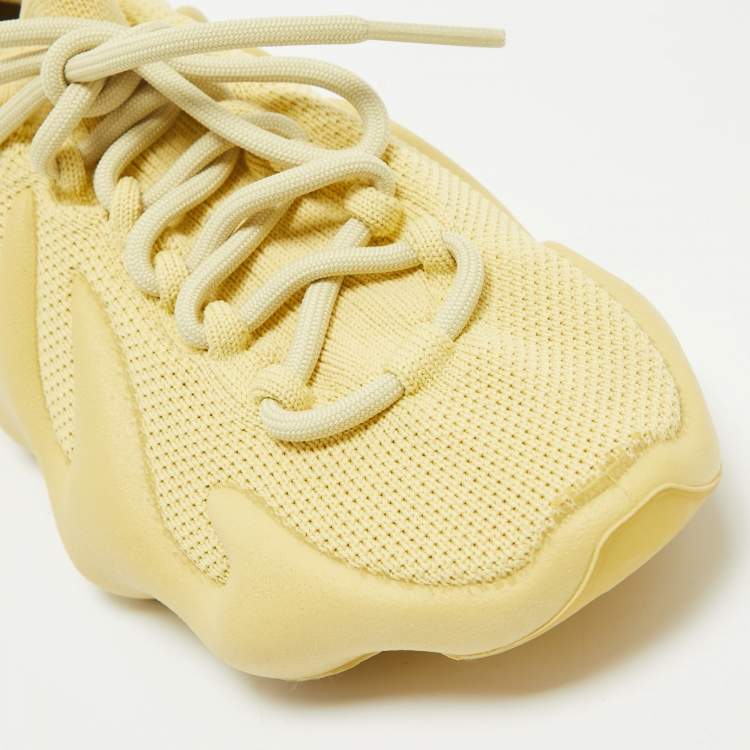 Pre Owned Yeezy x Adidas Green Knit Fabric 450 Sulfur Sneakers Size 38 2/3