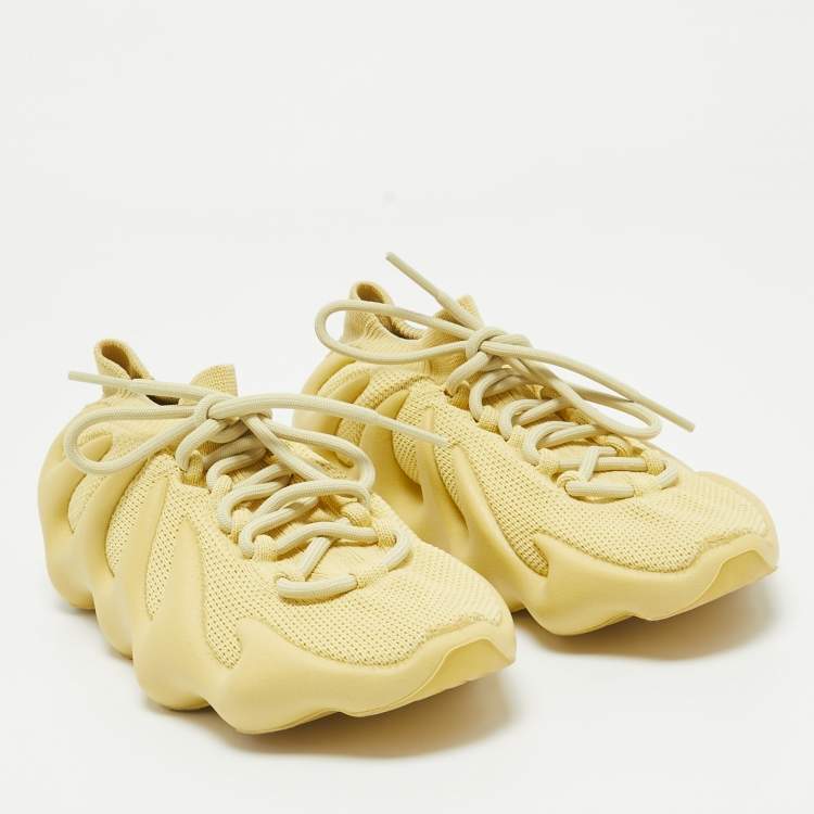 Pre Owned Yeezy x Adidas Green Knit Fabric 450 Sulfur Sneakers Size 38 2/3