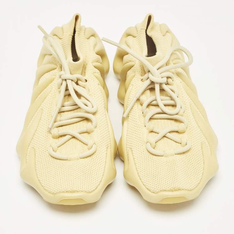 مملوكة مسبقًا Yeezy x Adidas Green Knit Fabric 450 Sulfur Sneakers Size 40