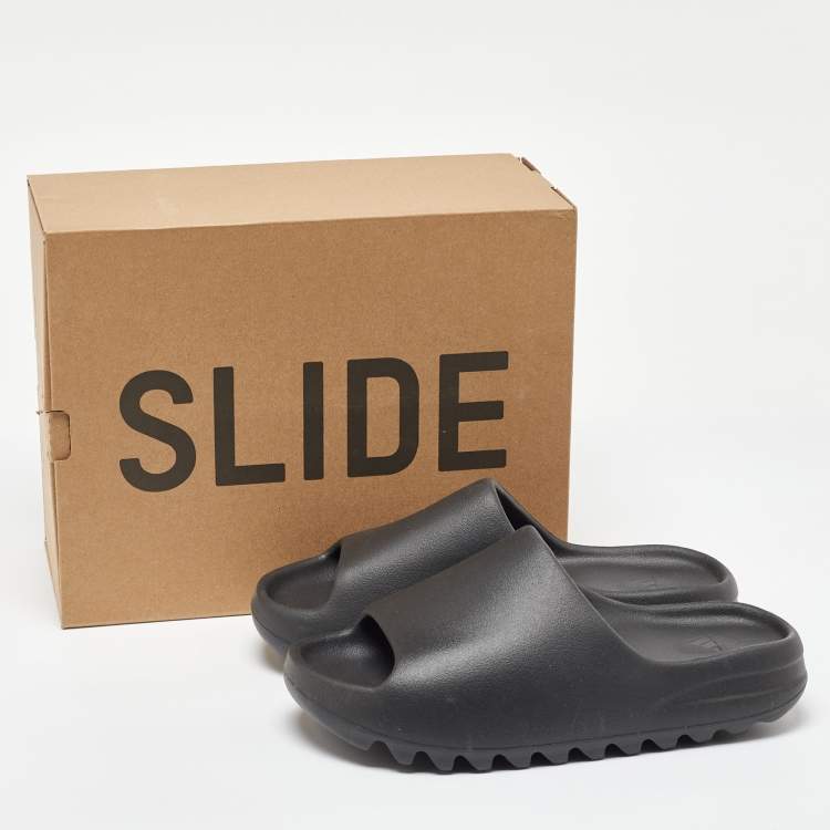 Pre Owned Yeezy x Adidas Black Rubber Slide Sandals 42