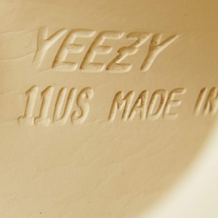 Pre Owned Yeezy x Adidas Cream Rubber Bone Slides Size 44