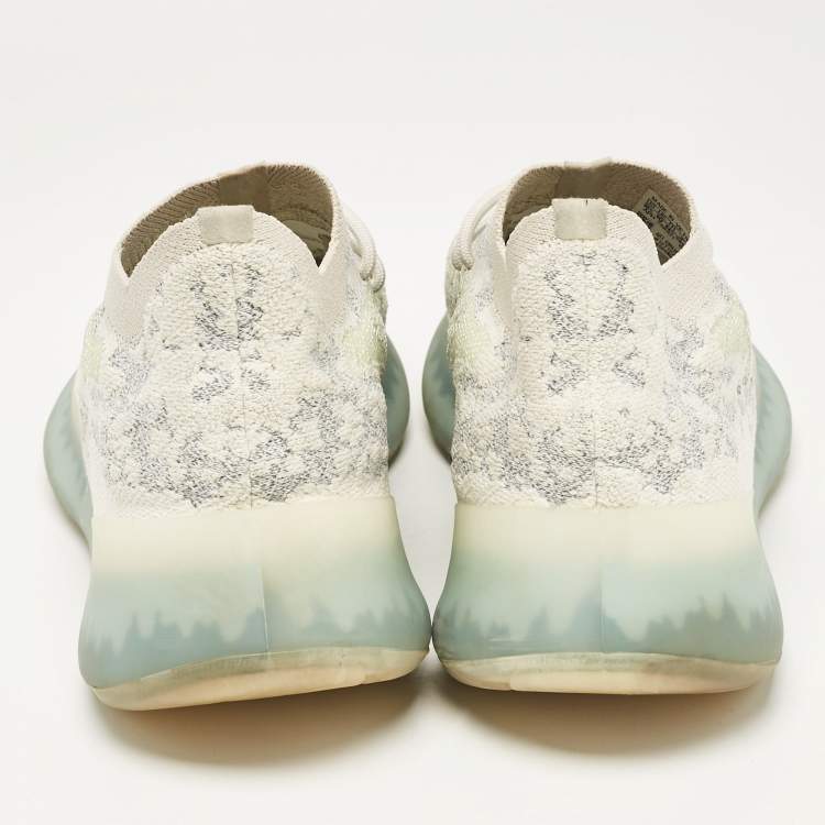 Pre Owned Yeezy x Adidas Tricolor Knit Fabric Boost 380 Alien Blue Sneakers 44 2/3