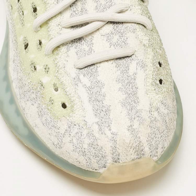 Pre Owned Yeezy x Adidas Tricolor Knit Fabric Boost 380 Alien Blue Sneakers 44 2/3