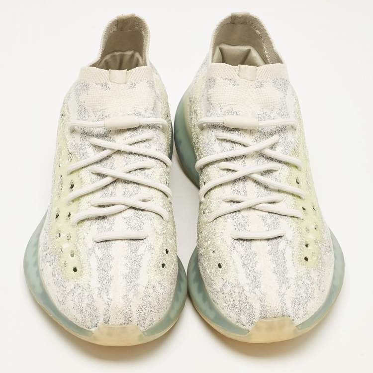 Pre Owned Yeezy x Adidas Tricolor Knit Fabric Boost 380 Alien Blue Sneakers 44 2/3