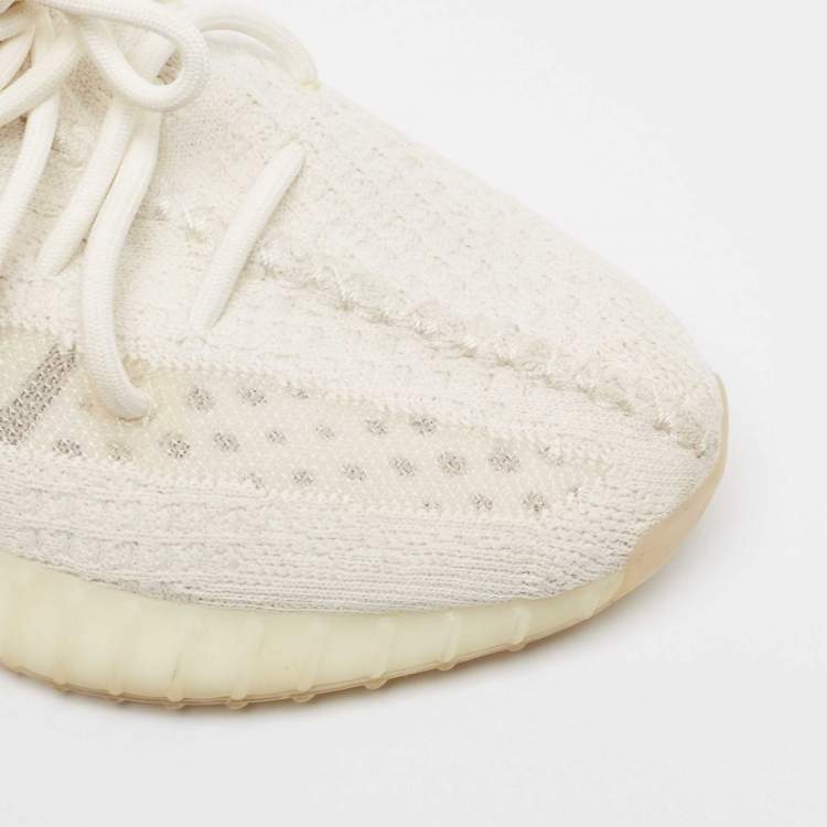 مملوكة مسبقًا Yeezy x Adidas Off White Knit Fabric Boost 350 V2 Bone Sneakers Size 40