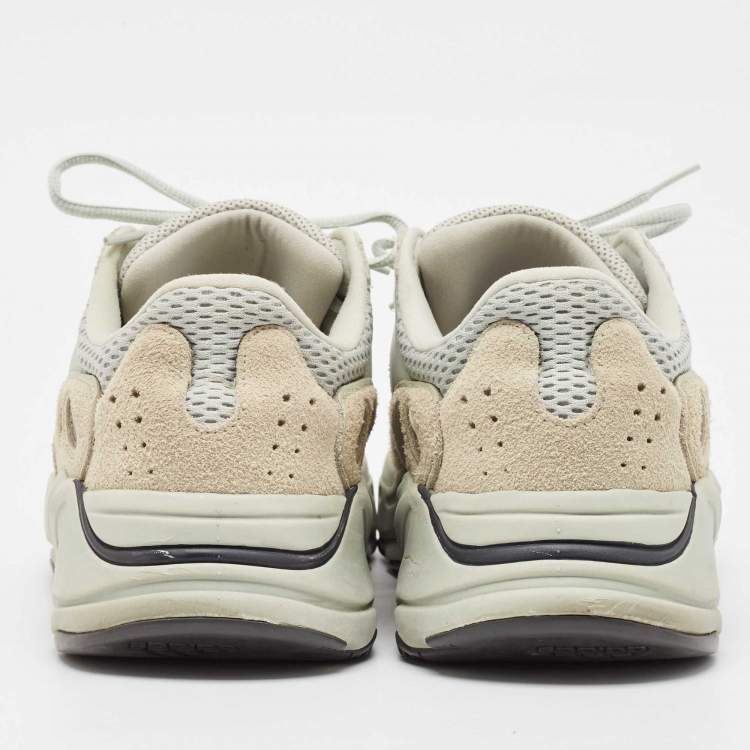 Pre Owned Yeezy x Adidas Light Green Suede and Mesh Boost 700 Salt Sneakers 43 1/3