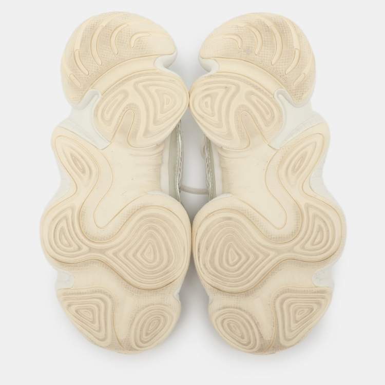 Pre Owned Yeezy x Adidas Cream Mesh and Suede Yeezy 500 'Bone White' Low Top Sneakers Size 36