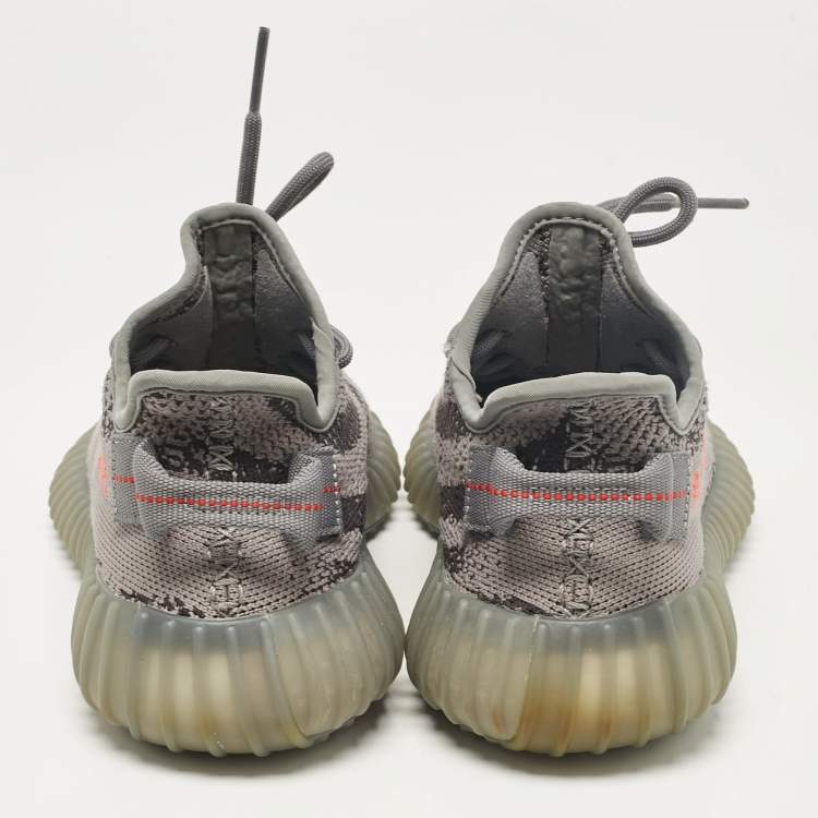 مملوكة مسبقًا Yeezy x Adidas Grey Knit Fabric Boost 350 V2 Beluga Sneakers Size 37 1/3