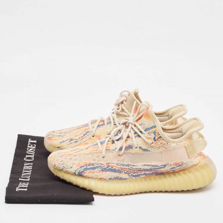مملوكة مسبقًا Yeezy Multicolor Knit Fabric Boost 350 V2 MX Oat Sneakers Size 43 1/3