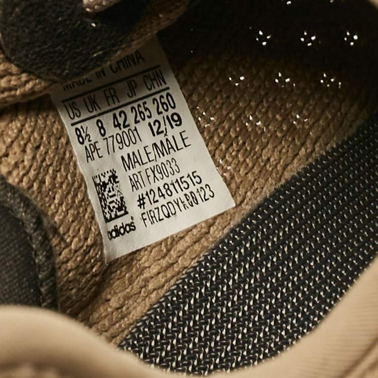 Pre Owned Yeezy x Adidas Brown Knit Fabric Boost 350 V2 Earth Sneakers Size 42