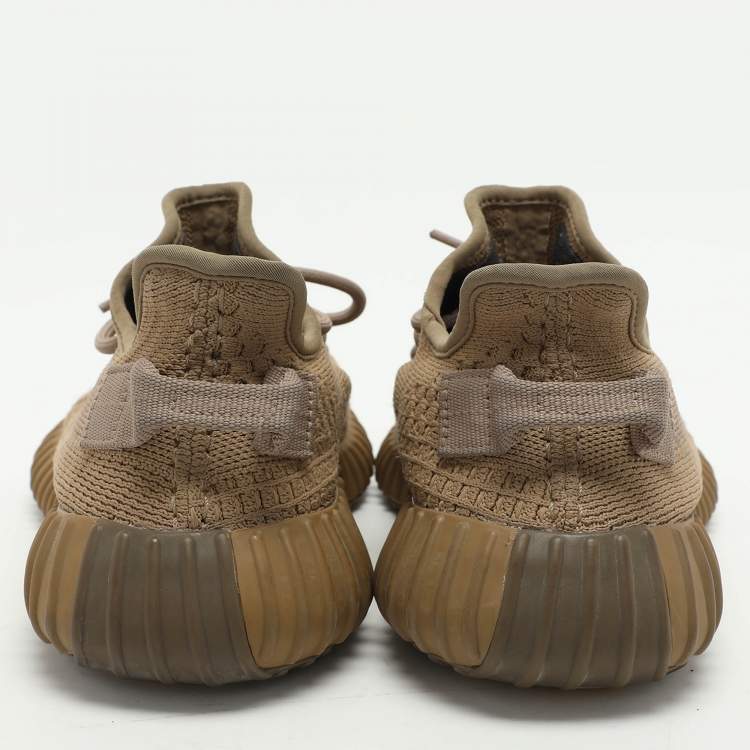 مملوكة مسبقًا Yeezy x Adidas Brown Knit Fabric Boost 350 V2 'Earth" Low Top Sneakers Size 39 1/3