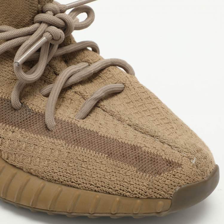 مملوكة مسبقًا Yeezy x Adidas Brown Knit Fabric Boost 350 V2 'Earth" Low Top Sneakers Size 39 1/3