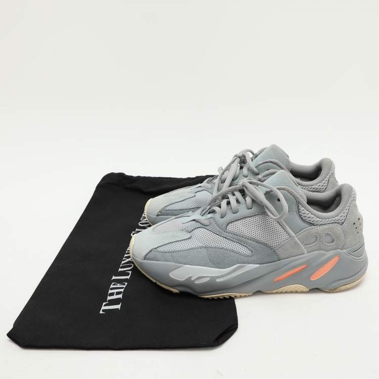 Pre Owned Yeezy x Adidas Grey Leather and Mesh Boost 700 'Inertia' Low Top Sneakers Size 40 2/3
