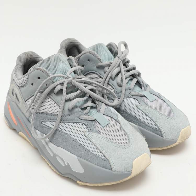 Pre Owned Yeezy x Adidas Grey Leather and Mesh Boost 700 'Inertia' Low Top Sneakers Size 40 2/3