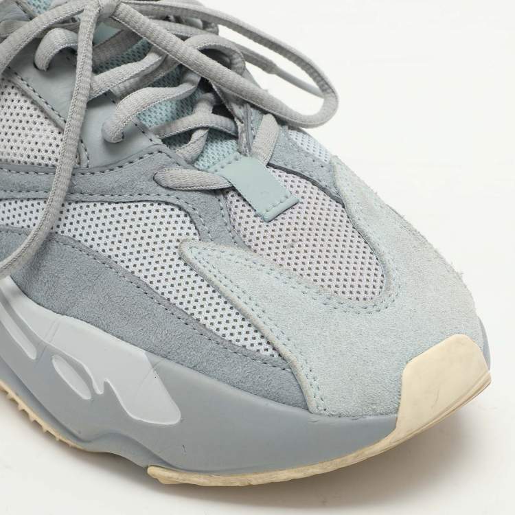 Pre Owned Yeezy x Adidas Grey Leather and Mesh Boost 700 'Inertia' Low Top Sneakers Size 40 2/3