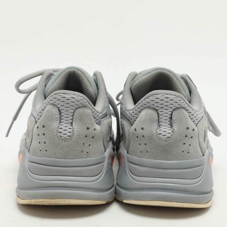 Pre Owned Yeezy x Adidas Grey Leather and Mesh Boost 700 'Inertia' Low Top Sneakers Size 40 2/3