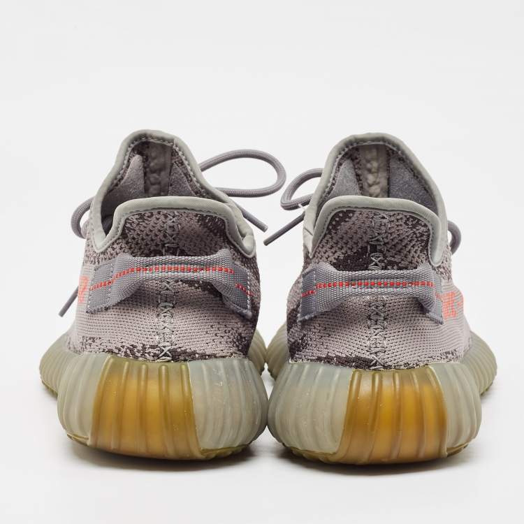 Pre Owned Yeezy x Adidas Grey Knit Fabric Boost 350 V2 Beluga 2.0 Sneakers Size 44