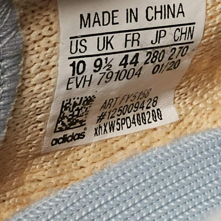مملوكة مسبقًا Yeezy x Adidas Beige/Blue Knit Fabric Boost 350 V2 Linen Sneakers Size 44