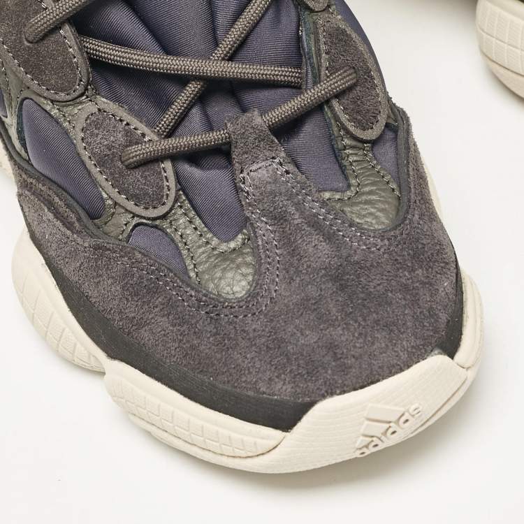 Pre Owned Yeezy x Adidas Grey Neoprene and Suede Yeezy 500 Slate High Top Sneakers Size 40