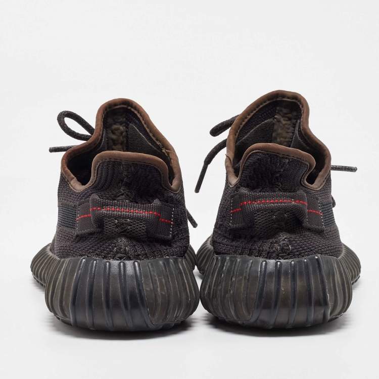 Pre Owned Yeezy x Adidas Black Knit Fabric Boost 350 V2 Sneakers Size 40 2/3