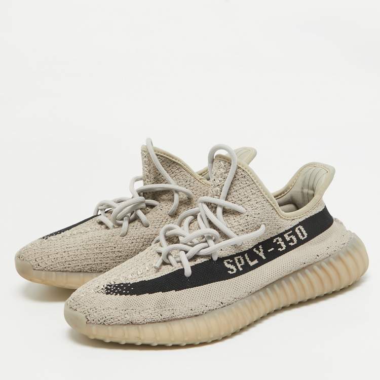 مملوكة مسبقًا Yeezy x Adidas Grey/Black Knit Fabric Boost 350 V2 Slate Sneakers Size 41 1/3