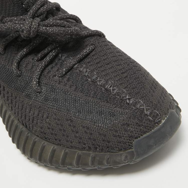 Pre Owned Yeezy x Adidas Black Knit Fabric Boost 350 V2 Static Black Sneakers 42